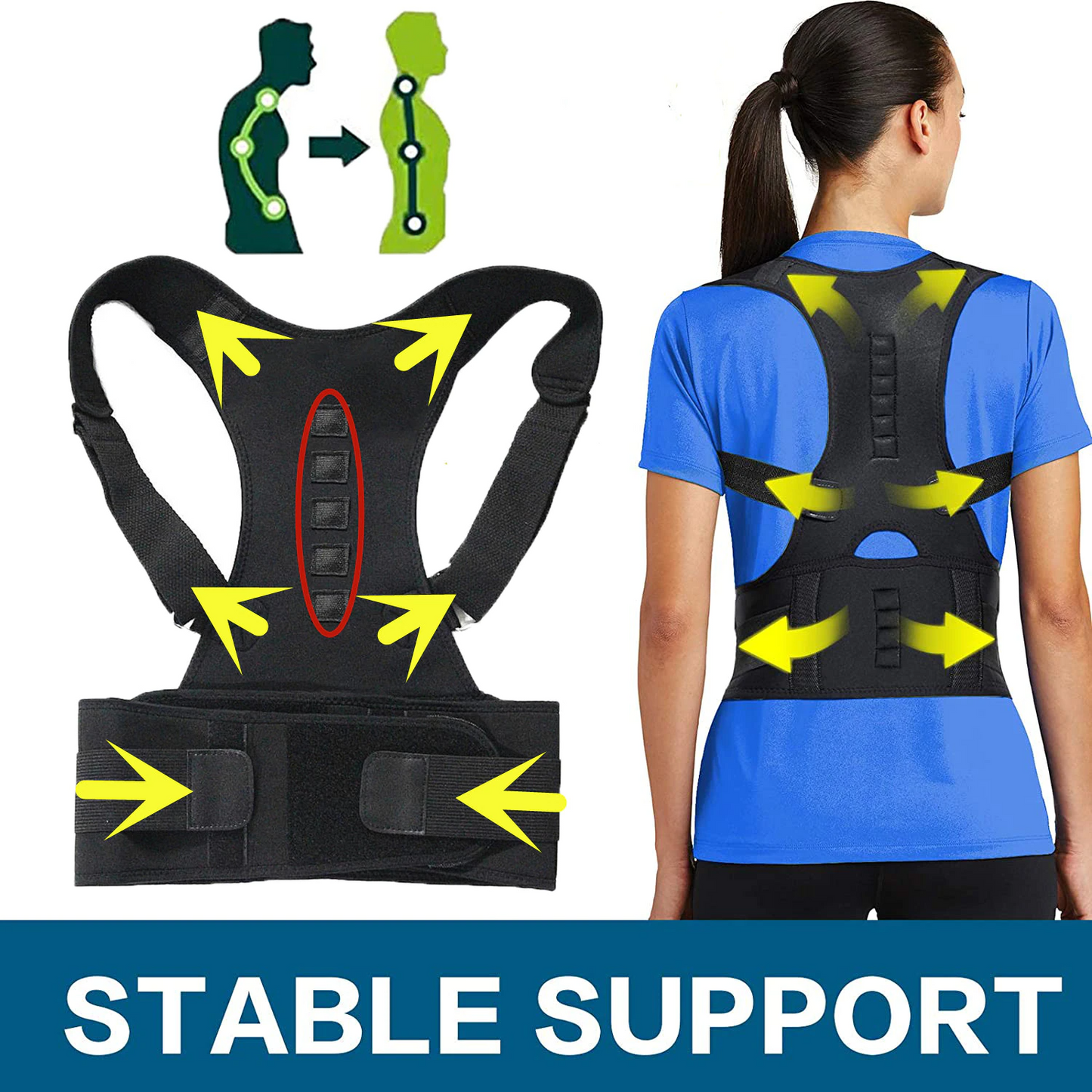 Posture Support Brace - Large / Black